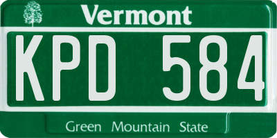 VT license plate KPD584