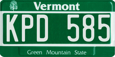 VT license plate KPD585