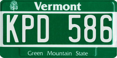 VT license plate KPD586