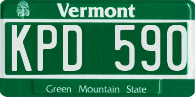 VT license plate KPD590