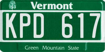 VT license plate KPD617