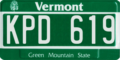VT license plate KPD619