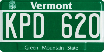 VT license plate KPD620