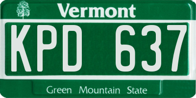 VT license plate KPD637