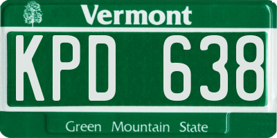 VT license plate KPD638