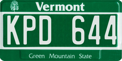 VT license plate KPD644
