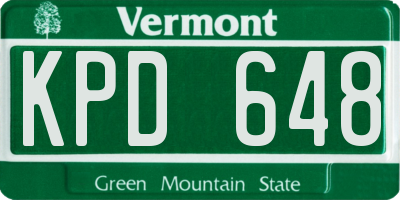 VT license plate KPD648