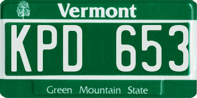 VT license plate KPD653