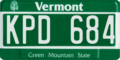 VT license plate KPD684