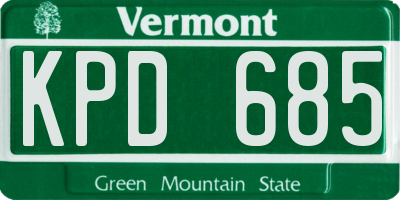 VT license plate KPD685