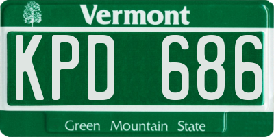 VT license plate KPD686