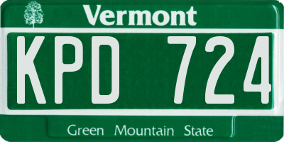 VT license plate KPD724