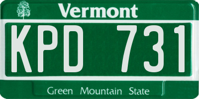 VT license plate KPD731