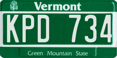 VT license plate KPD734