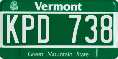 VT license plate KPD738