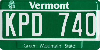 VT license plate KPD740