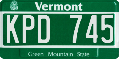 VT license plate KPD745