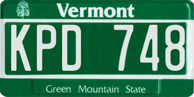 VT license plate KPD748
