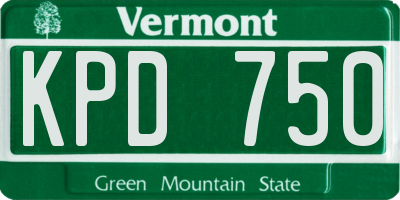 VT license plate KPD750