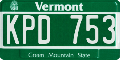 VT license plate KPD753