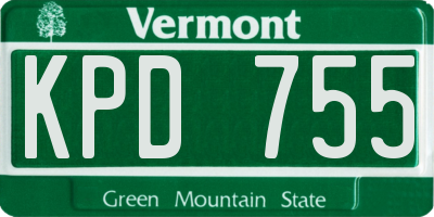 VT license plate KPD755