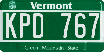 VT license plate KPD767