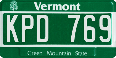 VT license plate KPD769