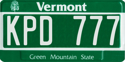 VT license plate KPD777