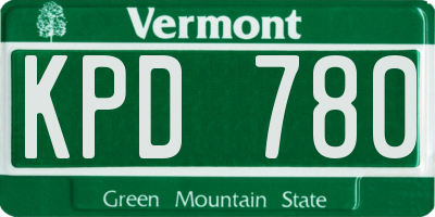 VT license plate KPD780
