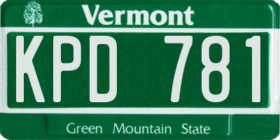 VT license plate KPD781