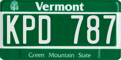 VT license plate KPD787