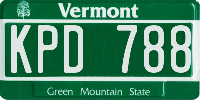 VT license plate KPD788