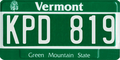 VT license plate KPD819