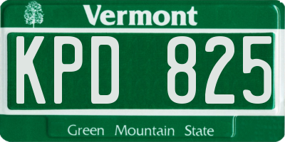 VT license plate KPD825