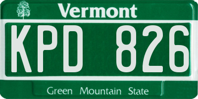 VT license plate KPD826