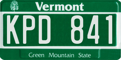 VT license plate KPD841