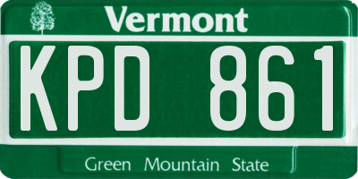 VT license plate KPD861