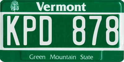 VT license plate KPD878