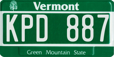 VT license plate KPD887