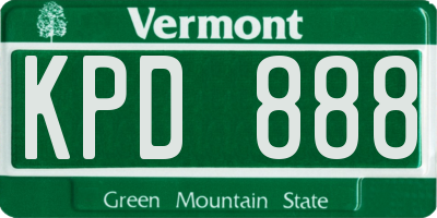 VT license plate KPD888