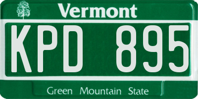 VT license plate KPD895