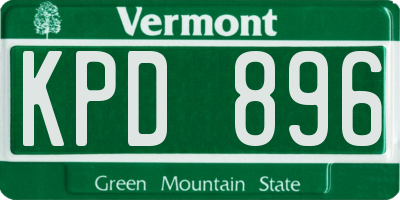 VT license plate KPD896