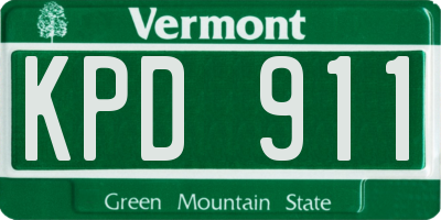 VT license plate KPD911