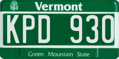 VT license plate KPD930