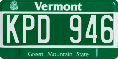 VT license plate KPD946