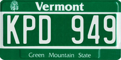 VT license plate KPD949