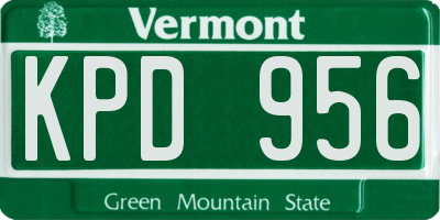 VT license plate KPD956