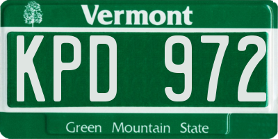 VT license plate KPD972
