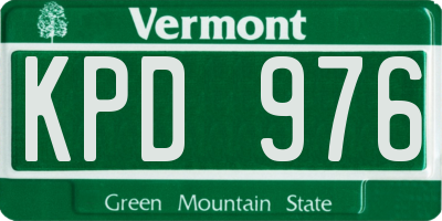 VT license plate KPD976