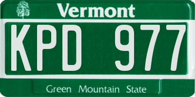 VT license plate KPD977